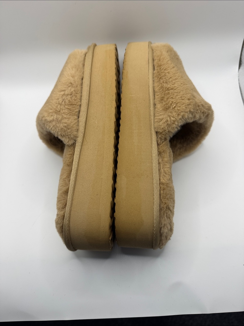 Muk Luks Plush Faux-Fur Slide Slippers in Tan - Picture 6 of 10